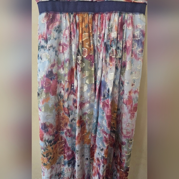 BCBGMAXAZRIA Inga Silk Metallic Pleated One Shoulder Evening Gown Dress Sz 6 - Picture 6 of 8